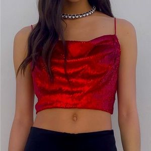 Zara sequin crop top